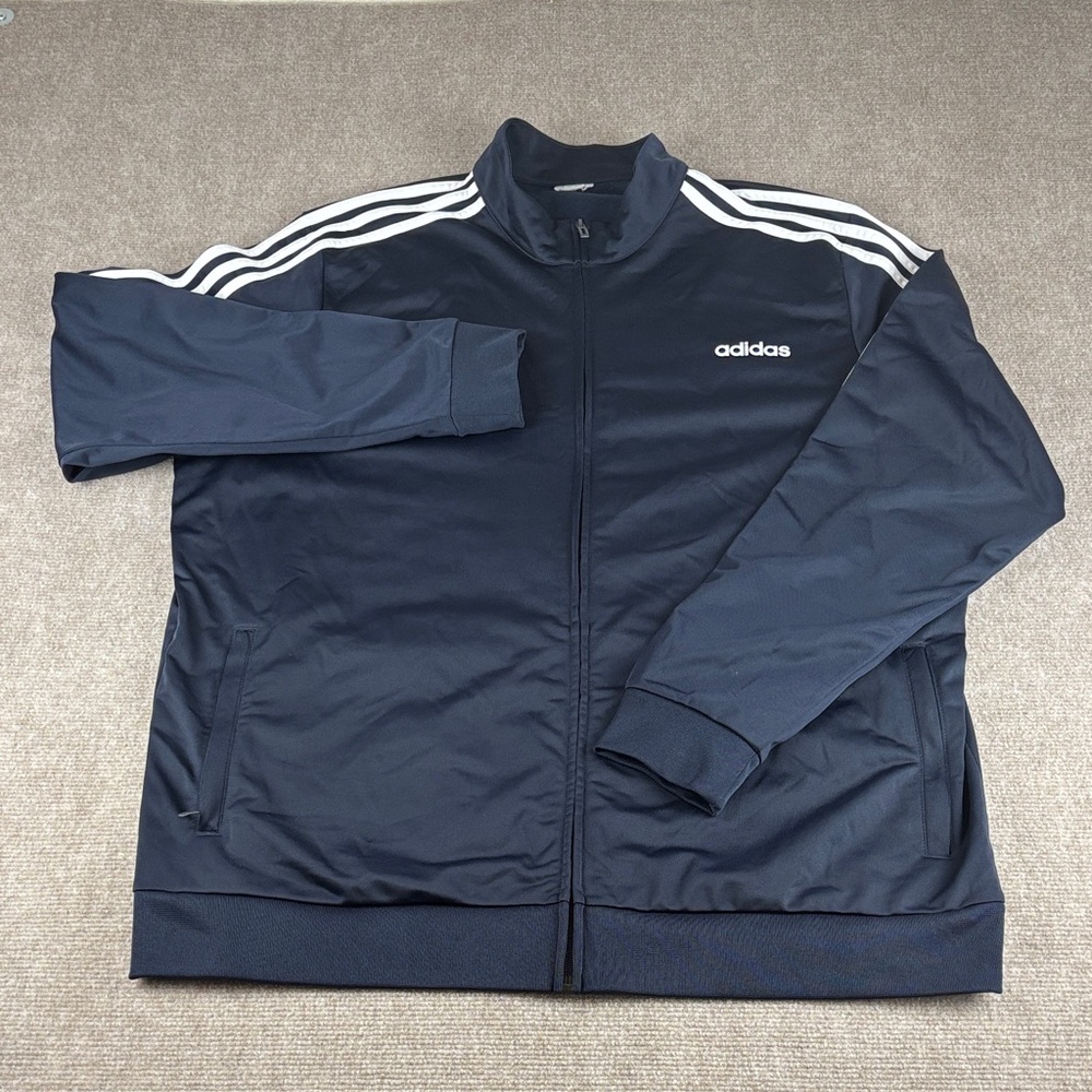 Adidas Men's Classic Navy Blue w/White 3-Stripes Vintage-Style "adidas" Logo